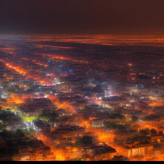 a night scene in high resolution of a skyline