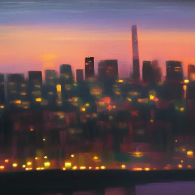 A night view of a skyline with a cityscape added in the background to make it more complete. Add a cityscape in the background to make it look more complete.