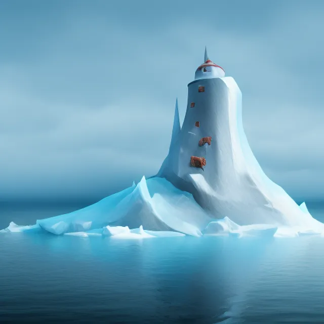 A melting iceberg in the art style of Salvador dali to create a hyper-realistic image