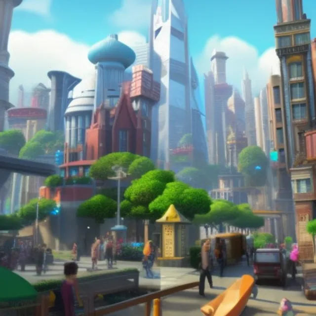 How about creating an ultra-realistic, yet fantastical, 3D cityscape in Unreal Engine, inspired by both Chinese cities and the imaginative world of Studio Ghibli?

The city could feature towering, photorealistic skyscrapers, busy streets teeming with people and vehicles, and bustling markets filled with vibrant stalls and vendors. However, there could also be elements of magic and wonder woven throughout the city, such as glowing lanterns that float in the air, blooming flowers that burst forth from cracks in the pavement, and fantastical creatures like dragons and spirits that roam the skies.

The centerpiece of the city could be a giant tree that serves as a hub of activity, with a network of bridges and walkways connecting its branches to the surrounding buildings. The tree could be home to various businesses and homes, as well as a community park filled with playing children and animals.

The overall aesthetic of the piece could be hyper-realistic, but with a touch of the fantastical and whimsical, as if the city has been infused with a dreamlike quality. The vibrant colors, dynamic weather effects, and lively atmosphere could create a sense of wonder and awe, evocative of the imaginative worlds found in Studio Ghibli films.
