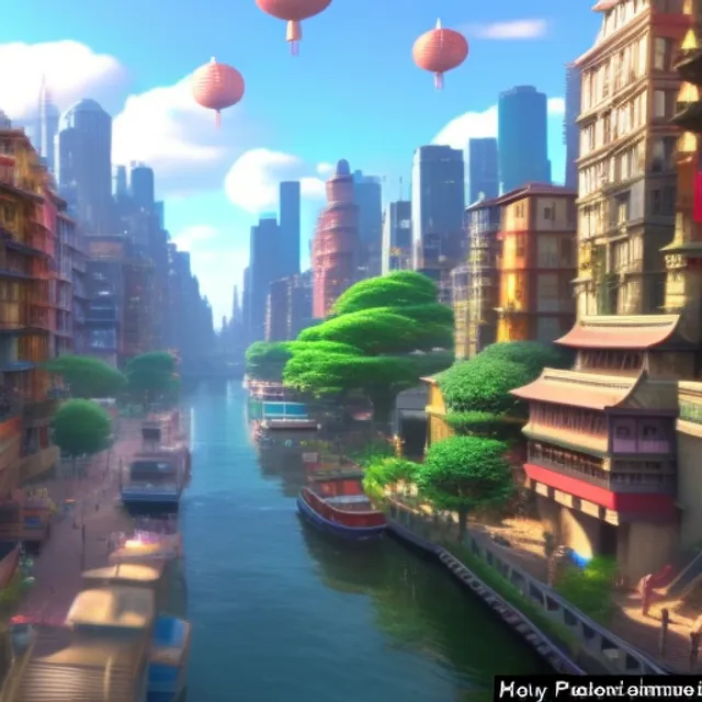 How about creating an ultra-realistic, 8K short film in Unreal Engine, inspired by both Chinese cities and the imaginative world of Studio Ghibli?

The film could show a stunning, photorealistic 3D cityscape, featuring towering skyscrapers, busy streets, and bustling markets, but with elements of magic and wonder added in, such as floating lanterns and fantastical creatures like dragons. The film could center around a giant, central tree, which serves as a hub of activity and is connected to the surrounding buildings by bridges and walkways. The tree could be home to various businesses and homes, as well as a community park filled with playing children and animals.

Throughout the film, there could be breathtaking shots of the city, showing the vibrant colors and dynamic weather effects that bring the world to life. The film could have a dreamlike quality, with a vibrant and lively atmosphere that creates a sense of wonder and awe, evocative of the imaginative worlds found in Studio Ghibli films.