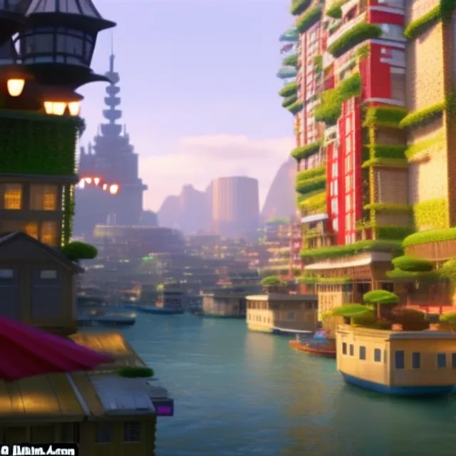 How about creating an ultra-realistic, 8K short film in Unreal Engine, inspired by both Chinese cities and the imaginative world of Studio Ghibli?

The film could show a stunning, photorealistic 3D cityscape, featuring towering skyscrapers, busy streets, and bustling markets, but with elements of magic and wonder added in, such as floating lanterns and fantastical creatures like dragons. The film could center around a giant, central tree, which serves as a hub of activity and is connected to the surrounding buildings by bridges and walkways. The tree could be home to various businesses and homes, as well as a community park filled with playing children and animals.

Throughout the film, there could be breathtaking shots of the city, showing the vibrant colors and dynamic weather effects that bring the world to life. The film could have a dreamlike quality, with a vibrant and lively atmosphere that creates a sense of wonder and awe, evocative of the imaginative worlds found in Studio Ghibli films.