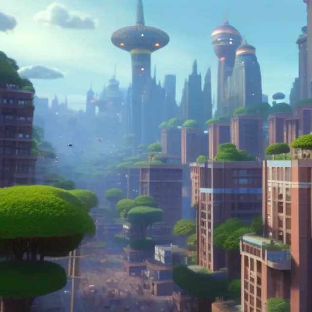 How about creating an ultra-realistic, 8K short film in Unreal Engine, inspired by both Chinese cities and the imaginative world of Studio Ghibli?

The film could show a stunning, photorealistic 3D cityscape, featuring towering skyscrapers, busy streets, and bustling markets, but with elements of magic and wonder added in, such as floating lanterns and fantastical creatures like dragons. The film could center around a giant, central tree, which serves as a hub of activity and is connected to the surrounding buildings by bridges and walkways. The tree could be home to various businesses and homes, as well as a community park filled with playing children and animals.

Throughout the film, there could be breathtaking shots of the city, showing the vibrant colors and dynamic weather effects that bring the world to life. The film could have a dreamlike quality, with a vibrant and lively atmosphere that creates a sense of wonder and awe, evocative of the imaginative worlds found in Studio Ghibli films.
