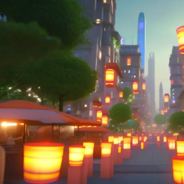How about creating an ultra-realistic, 8K short film in Unreal Engine, inspired by both Chinese cities and the imaginative world of Studio Ghibli?
The film could show a stunning, photorealistic 3D cityscape, featuring towering skyscrapers, busy streets, and bustling markets, but with elements of magic and wonder added in, such as floating lanterns and fantastical creatures like dragons. The film could center around a giant, central tree, which serves as a hub of activity and is connected to the surrounding buildings by bridges and walkways. The tree could be home to various businesses and homes, as well as a community park filled with playing children and animals.
Throughout the film, there could be breathtaking shots of the city, showing the vibrant colors and dynamic weather effects that bring the world to life. The film could have a dreamlike quality, with a vibrant and lively atmosphere that creates a sense of wonder and awe, evocative of the imaginative worlds found in Studio Ghibli films.