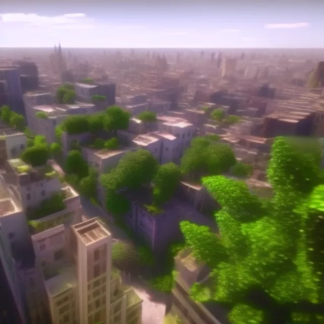 “Unreal engine city daytime lush windowsill lush flowers windowsill with a large variety of vegetation in a soft, realistic 8k resolution. city. turn it into a CG cityscape”