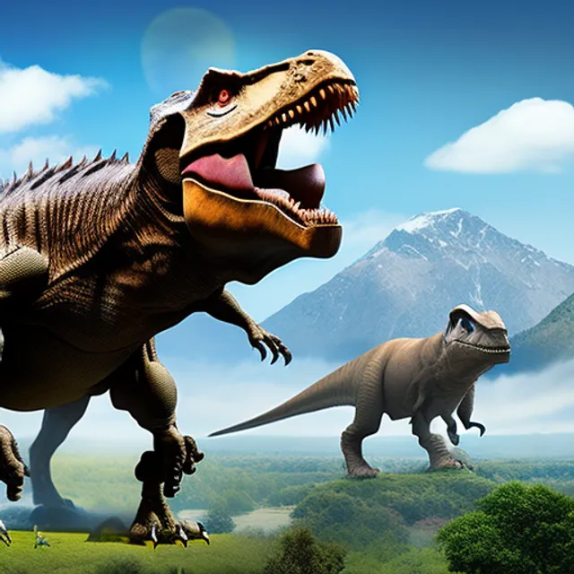 Imagine a world where the dinosaurs never went extinct and evolved into robotic hybrids. Your task is to create a highly detailed, 8k resolution artwork of a half-dinosaur, half-robot hybrid that blends both organic and mechanical elements seamlessly. The dinosaur half should have distinctive features of a specific species, such as the sharp teeth and claws of a T-Rex, while the robot half should have sleek and futuristic designs with flashing lights and intricate machinery.
Consider the following elements when creating your artwork:
A dynamic pose: The dinosaur-robot hybrid should be in a powerful and action-packed stance, as if it is ready to take on the world.
Vibrant colors: Use a color palette that contrasts the warm, organic tones of the dinosaur half with the cool, metallic tones of the robot half.
Realistic materials: Use advanced shading techniques to create realistic textures for the robotic and organic elements, such as the smooth, shiny metal of the robot half and the rough, scaly skin of the dinosaur half.