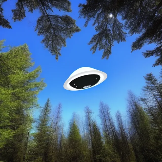 Ufo flying over forest