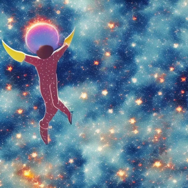 UNIVERSE BACKROUND SPACE MAN SWIMMING IN THE MIDLLE OF THE UNIVERSE ATTRACTICE COLORS