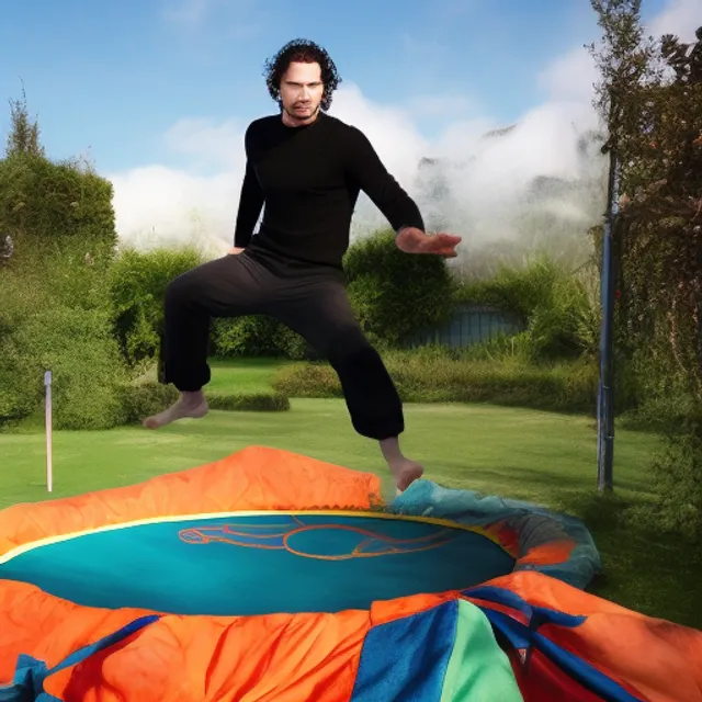 john snow on a trampoline