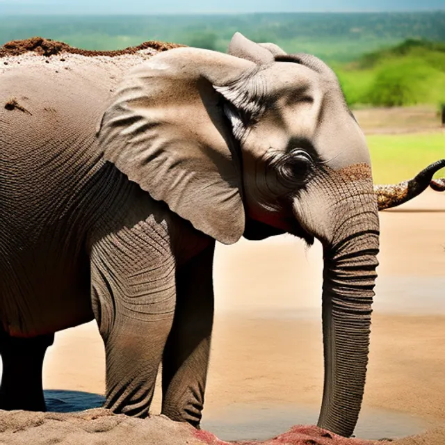 elephant mud bath