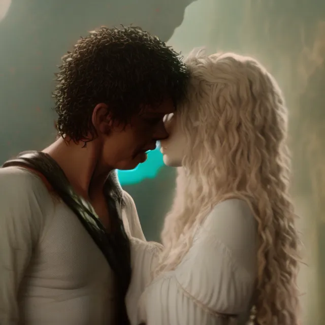 highly detailed photo of bellamy blake and Clarke Griffin as a king and queen, ultra hd, soft kiss white dress, fantas, 4k hd, kissing, cute, beautiful, underwaterfall