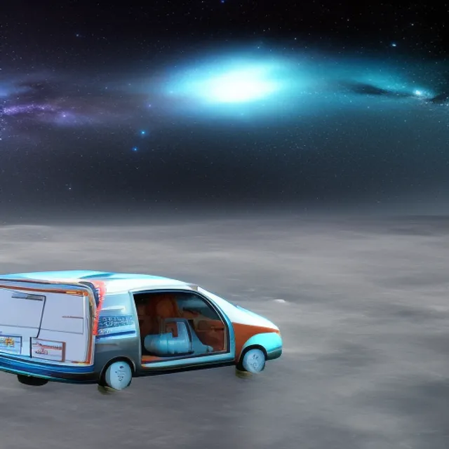 Wolkswagen transporter van in space
