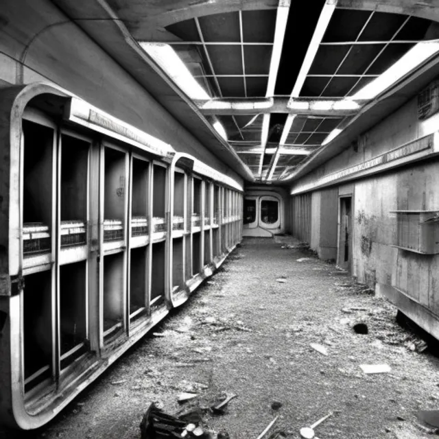 An abandoned space station in an unknown part of the universe. The corridors are dark and dusty, with debris and rubble everywhere. This station was once full of life and activity, but now it seems abandoned for years. Occasionally you can hear the sound of the wind blowing through the corridors, but otherwise it is quiet and eerie. The control room is deserted and the screens are black, and the machines seem to have come to a standstill long ago. The only light comes from the flashing red warning lights, which create a strange atmosphere. It is clear that something serious happened at this station at some point, but what it was remains a mystery. It feels like loneliness and lostness, like being all alone in an unknown corner of space. Yet you also feel a sense of adventure and curiosity, which may still be discovered in this mysterious environment.