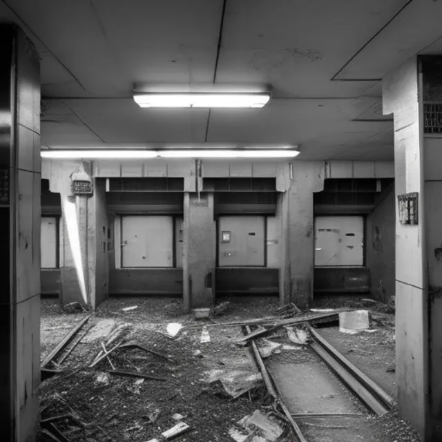 An abandoned space station in an unknown part of the universe. The corridors are dark and dusty, with debris and rubble everywhere. This station was once full of life and activity, but now it seems abandoned for years. Occasionally you can hear the sound of the wind blowing through the corridors, but otherwise it is quiet and eerie. The control room is deserted and the screens are black, and the machines seem to have come to a standstill long ago. The only light comes from the flashing red warning lights, which create a strange atmosphere. It is clear that something serious happened at this station at some point, but what it was remains a mystery. It feels like loneliness and lostness, like being all alone in an unknown corner of space. Yet you also feel a sense of adventure and curiosity, which may still be discovered in this mysterious environment.