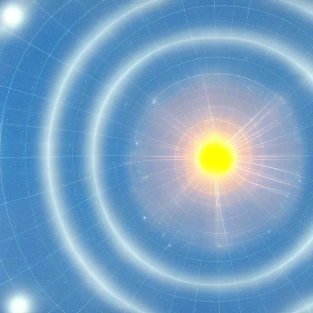 “A blueprint drawing of the solar system, with quantum particles appearing and disappearing. animate quantum particles appearing and disappearing”