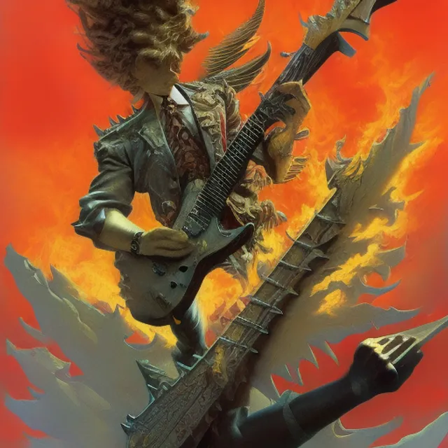 lightning striking a heavy metal electric flyng v guitar carved out of a mountain, very dramatic, painted by Frank Frazetta and Alex Ross Norman Rockwell, oil, gouache, airbrushed, incredible,