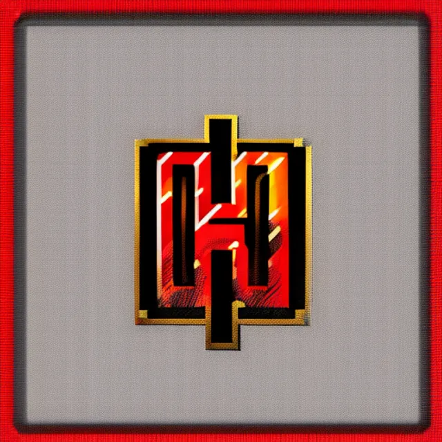 logo vector showing letters I and letter N, red, black and gold, high quality, ultra-realism, black transparent background square and round shape focus on matrix -