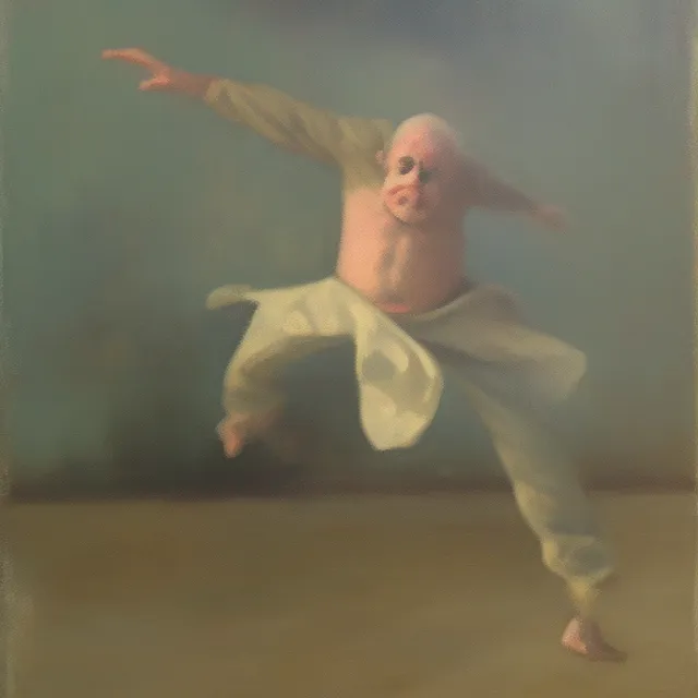 stupid man is dancing his mouth open 