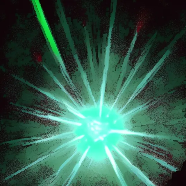 Color from outer space, Kadath, Village well, Crimson Court Darkest Dungeon, Lovecraft with green light emanating from the meteor. Add a green light emanating from the meteor
