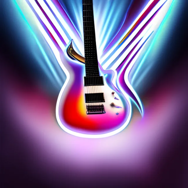 rainbow flaming flying v white guitar, painted in style of Alex Ross, volumetric lighting, lightning in background, highly detailed,ultra-realistic, smoky atmosphere, 8K