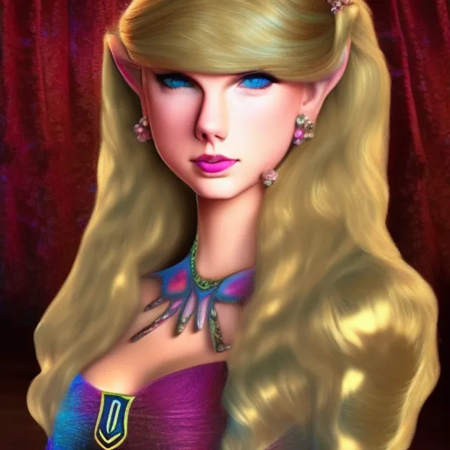Photorealistic Taylor swift to become princess zelda