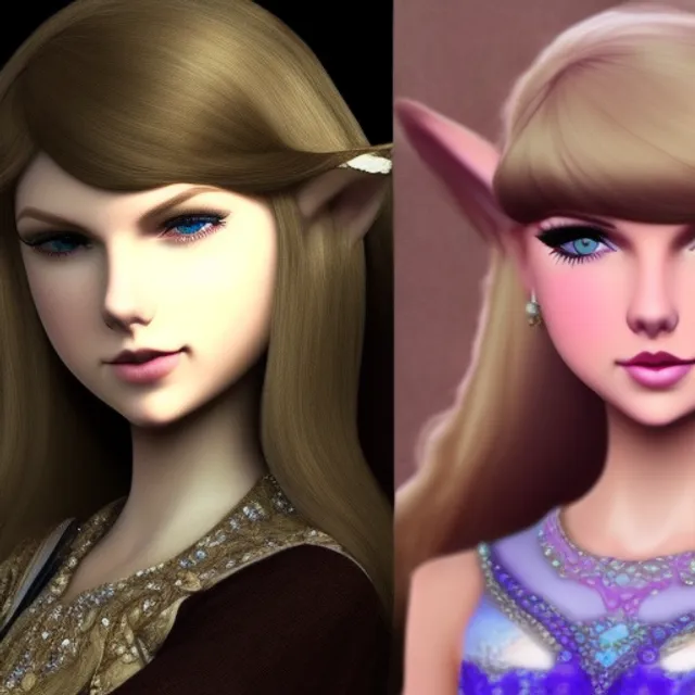 Photorealistic Taylor swift to become princess zelda
