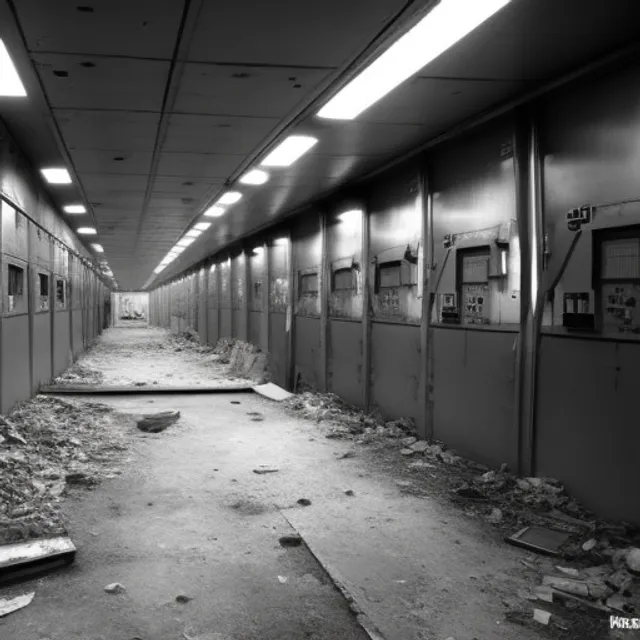 An abandoned space station in an unknown part of the universe. The corridors are dark and dusty, with debris and rubble everywhere. This station was once full of life and activity, but now it seems abandoned for years. Occasionally you can hear the sound of the wind blowing through the corridors, but otherwise it is quiet and eerie. The control room is deserted and the screens are black, and the machines seem to have come to a standstill long ago. The only light comes from the flashing red warning lights, which create a strange atmosphere. It is clear that something serious happened at this station at some point, but what it was remains a mystery. It feels like loneliness and lostness, like being all alone in an unknown corner of space. Yet you also feel a sense of adventure and curiosity, which may still be discovered in this mysterious environment.