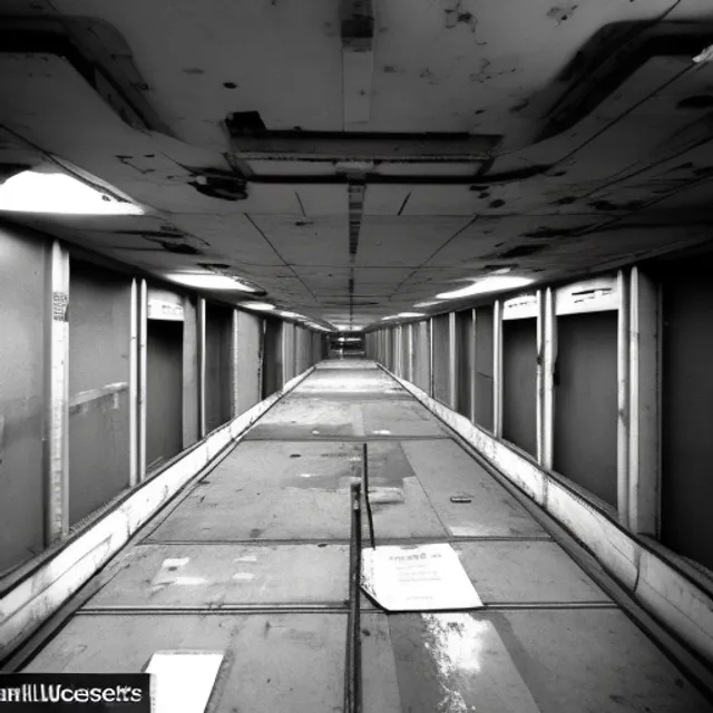 An abandoned space ship in a space station in an unknown part of the universe. The corridors are dark and dusty, with debris and rubble everywhere. This station was once full of life and activity, but now it seems abandoned for years. Occasionally you can hear the sound of the wind blowing through the corridors, but otherwise it is quiet and eerie. The control room is deserted and the screens are black, and the machines seem to have come to a standstill long ago. The only light comes from the flashing red warning lights, which create a strange atmosphere. It is clear that something serious happened at this station at some point, but what it was remains a mystery. It feels like loneliness and lostness, like being all alone in an unknown corner of space. Yet you also feel a sense of adventure and curiosity, which may still be discovered in this mysterious environment.