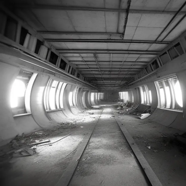 An abandoned space ship in a space station in an unknown part of the universe. The corridors are dark and dusty, with debris and rubble everywhere. This station was once full of life and activity, but now it seems abandoned for years. Occasionally you can hear the sound of the wind blowing through the corridors, but otherwise it is quiet and eerie. The control room is deserted and the screens are black, and the machines seem to have come to a standstill long ago. The only light comes from the flashing red warning lights, which create a strange atmosphere. It is clear that something serious happened at this station at some point, but what it was remains a mystery. It feels like loneliness and lostness, like being all alone in an unknown corner of space. Yet you also feel a sense of adventure and curiosity, which may still be discovered in this mysterious environment. with a view of space. colored