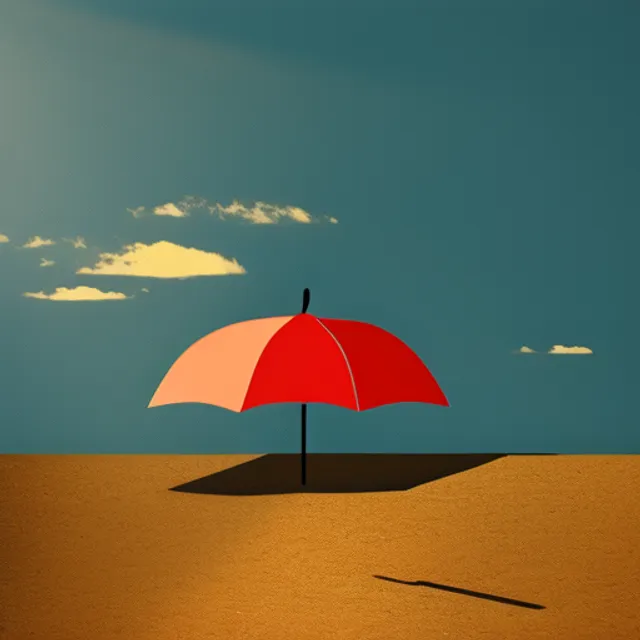 A person is standing in the middle of sun with an umbrella 