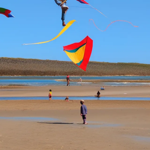 boys flying kite.