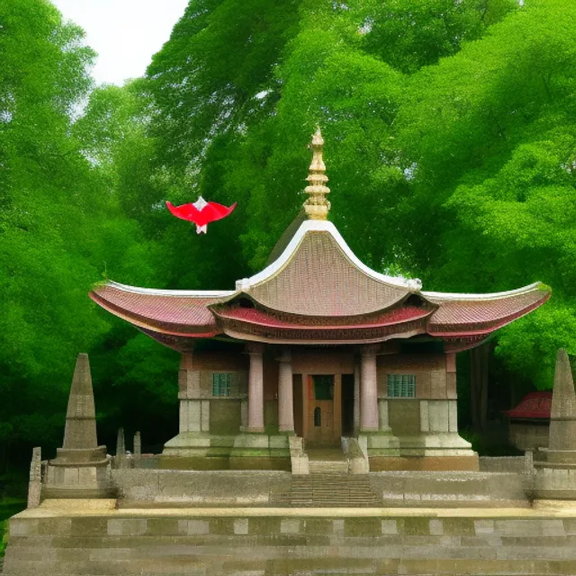 a temple is flying 