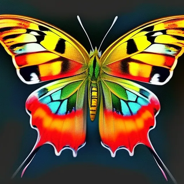 A colourful butterfly with black background realstic 