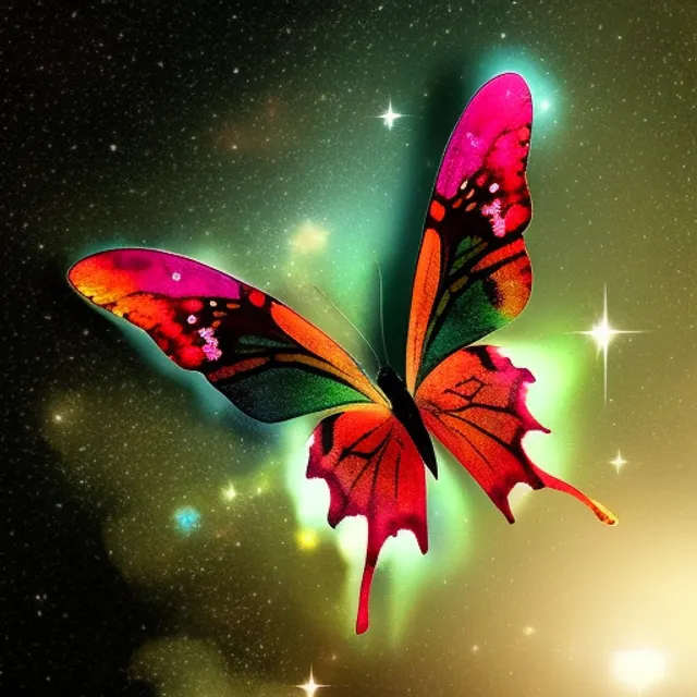 a butterfly in the space whit spiritual energy