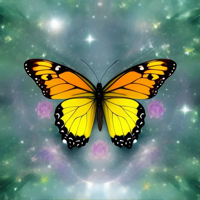 a butterfly in the space whit spiritual energy