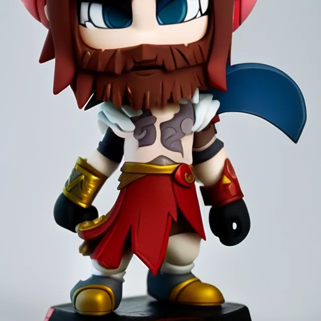 Chibi Kratos figurine, modern Disney, concept art