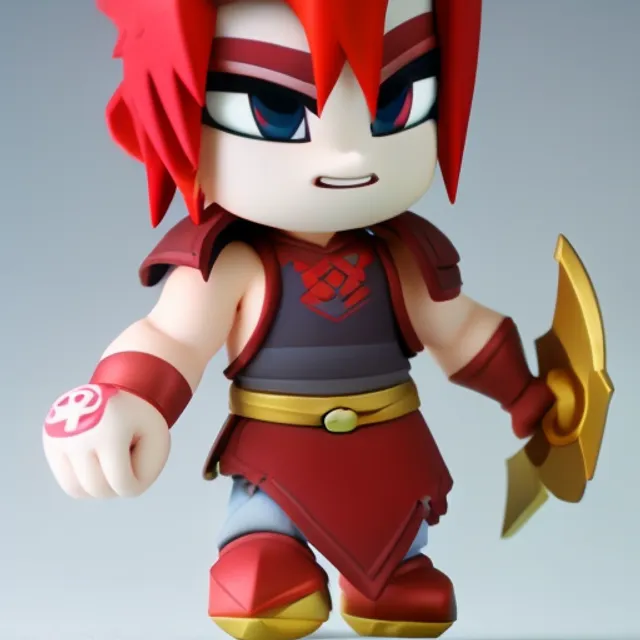 Chibi Kratos figurine, modern Disney, concept art