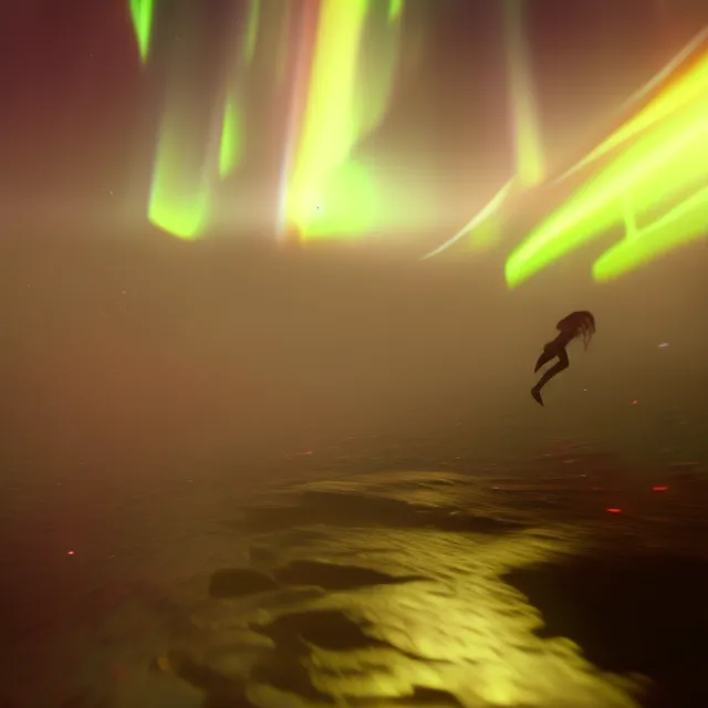 woman runs away as the darkness devours her, Sublime, Art Hoe, Futurism, top-down, Texturing, Detailed, game item, clean colors, Unworldly, Aurora borealis lighting, ultra realistic, photorealistic, octane render, unreal engine, hyper detailed, volumetric lighting, hdr, octane render, fantasy 4k 8K
