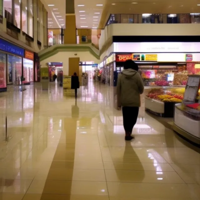 Cat in shopping mall