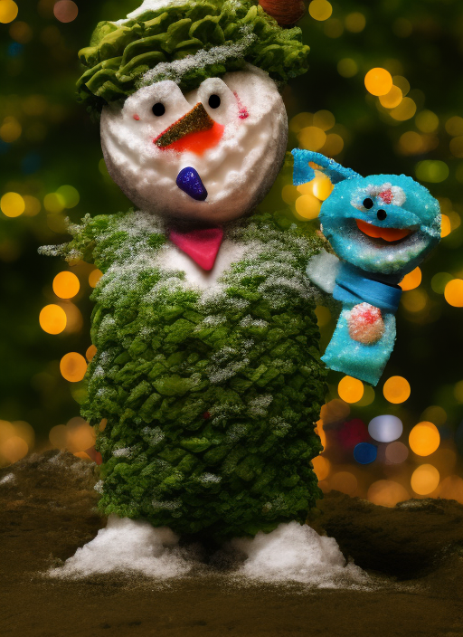 a snowman made of ice cream