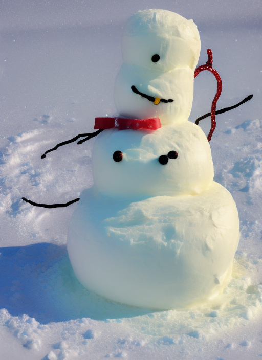 a snowman made of ice cream
