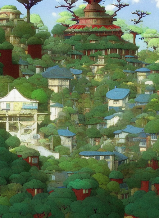 studio ghibli co-evolution between every level of the ecology transfusing resources and energy and competition between the fabric of their biological structure and environment