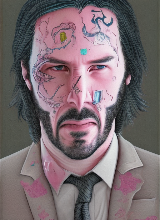 john wick as a baby, intricate details, character portrait