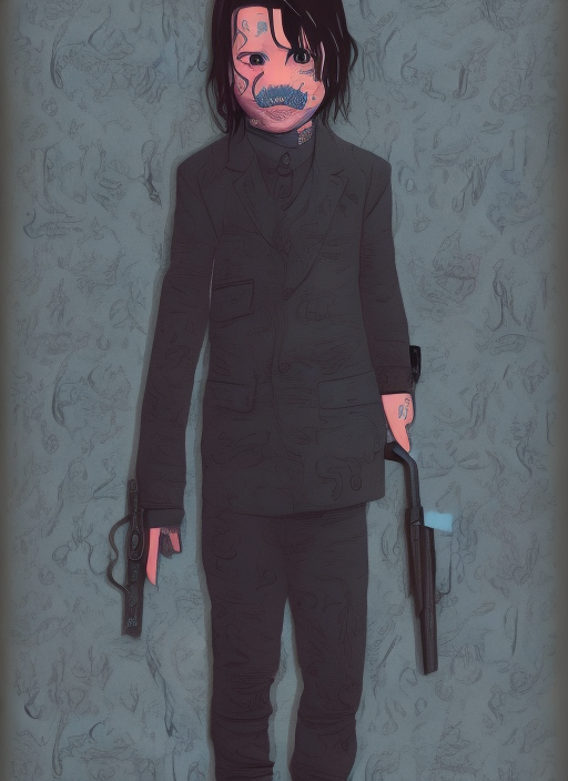 john wick as a baby, intricate details, character portrait