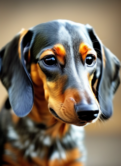 Portrait of a adorable dapple dachshund 