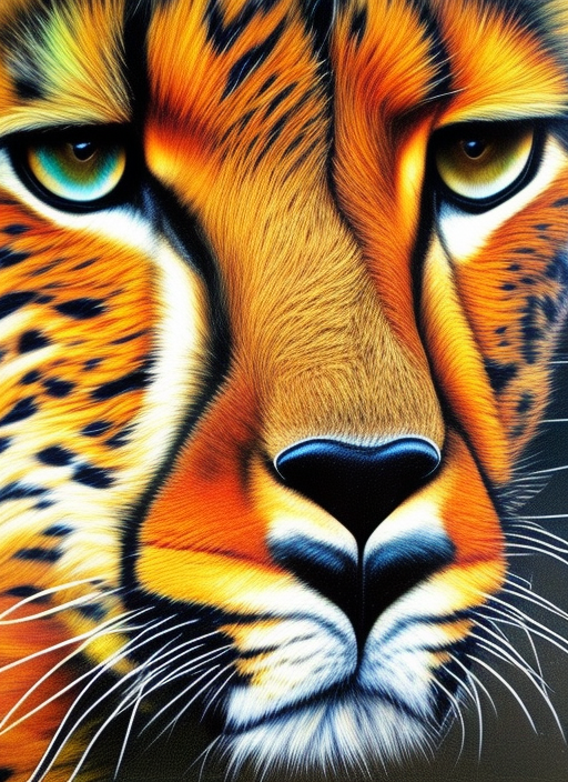 cheetah very intricate, intricate, vibrant, colorful, vibrant, very - detailed, detailed, vibrant. intricate, hyper - detailed, vibrant. intricate, vibrant. intricate, hyper - detailed. intricate, hyper - detailed, vibrant. intricate, vibrant. photorealistic painting of a cheetah hd. hq. hyper - detailed. very detailed. vibrant colors. award winning. 