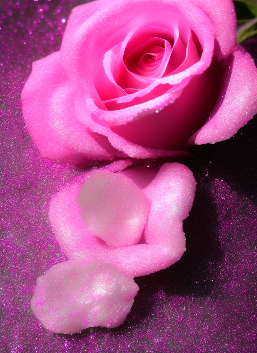 soft photography pink rose made of glitter