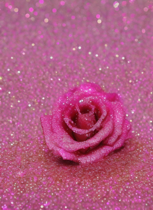 soft photography pink rose made of glitter sparkle sequins