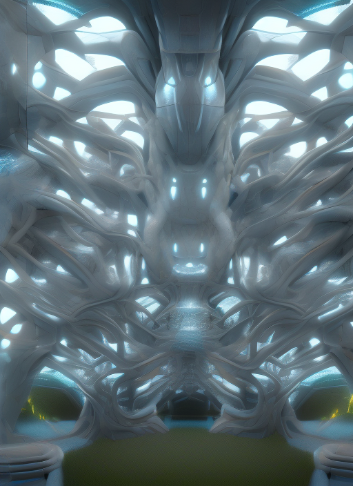 a cyborg organic biological futurism pavilion could breathe with building skin, trending on artstation