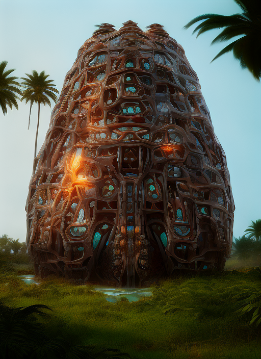 a cyborg organic biological futurism pavilion could breathe with building skin, trending on artstation